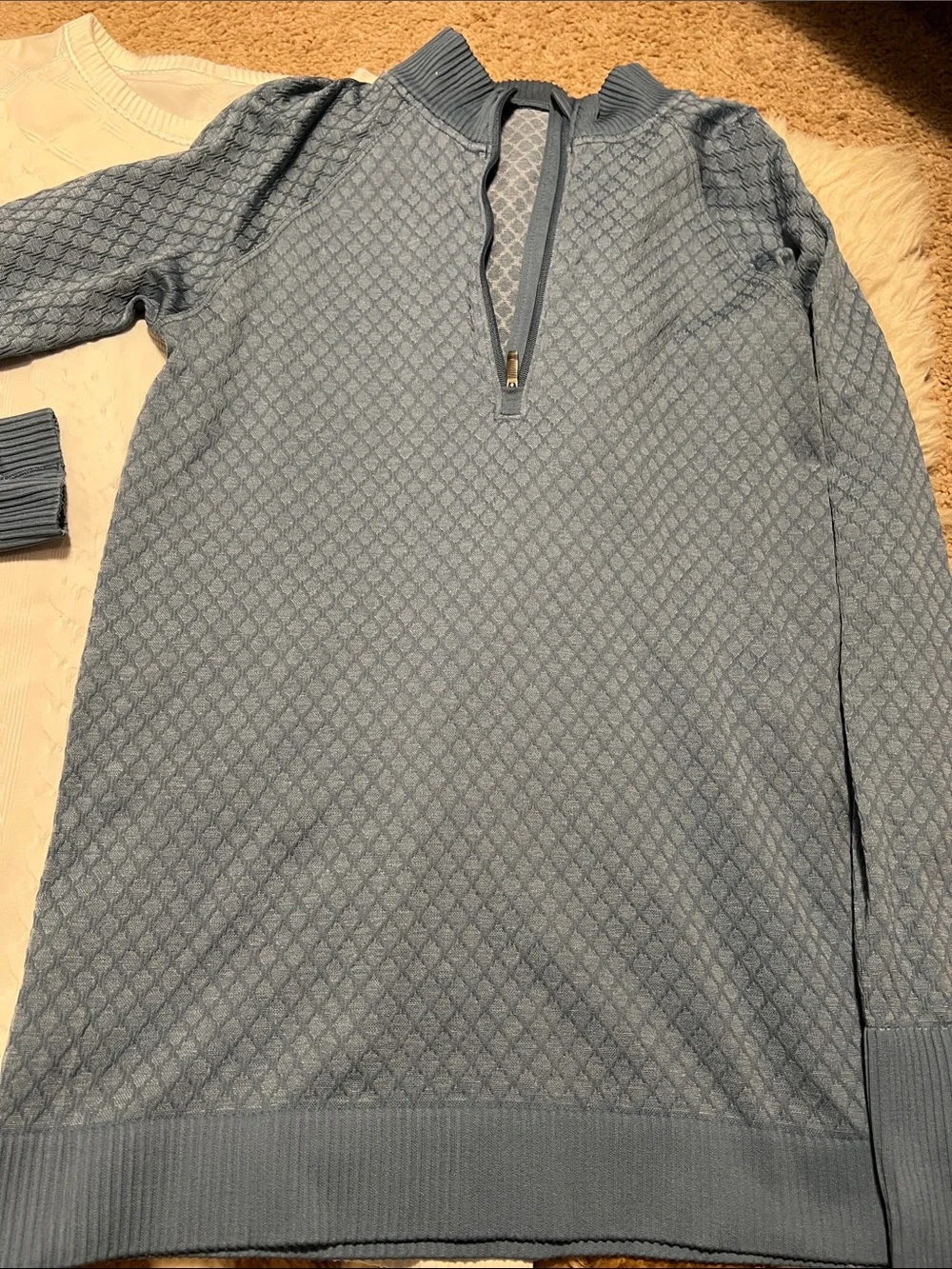 Lululemon Rest Less 1/2 Zip Slate Blue / White +Rest Less Pullover